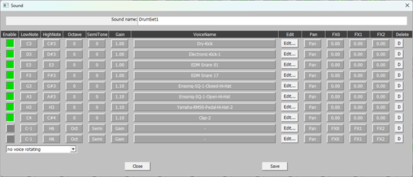Sound editing window
