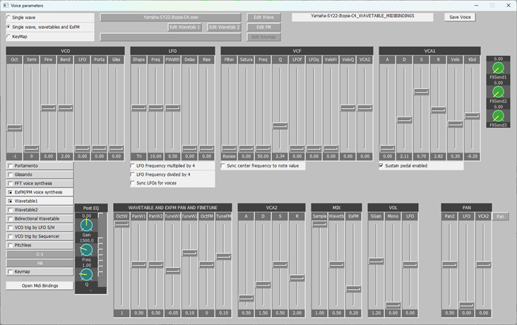 Voice parameters